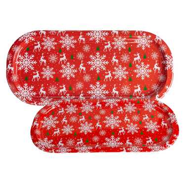 Christmas Themed Oval Tray 35x16 cm - 4