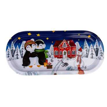Christmas Themed Oval Tray 35x16 cm - 7