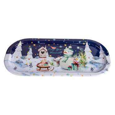 Christmas Themed Oval Tray 35x16 cm - 2