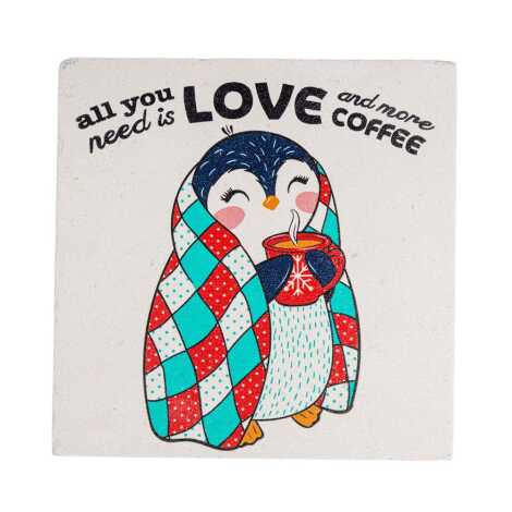 Christmas Themed Stone Coaster 100x100 mm - 1