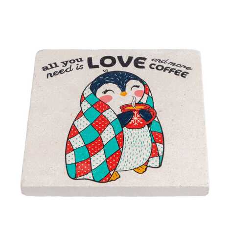 Christmas Themed Stone Coaster 100x100 mm - 6