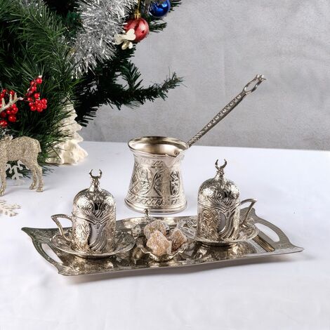 Christmas Themed Zamak Coffee Set with Tray
