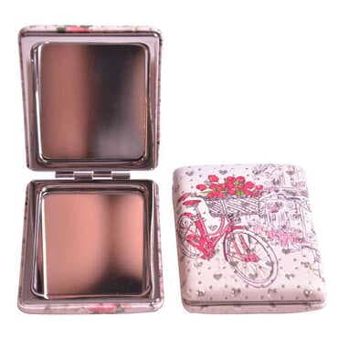 Flower Themed Custom Printed Rectangular Curved Pocket Mirror - 5