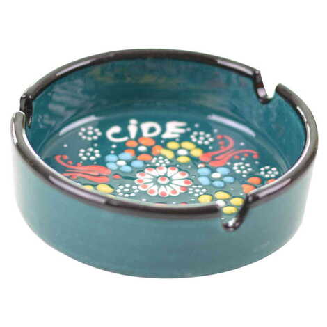 Cide Themed Turkish Ceramic Relief Ashtray Medium Size