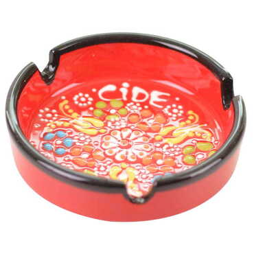 Cide Themed Turkish Ceramic Relief Ashtray Small Size - Thumbnail