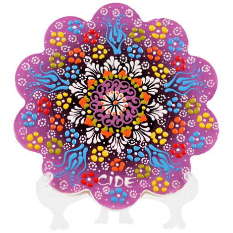 Cide Themed Turkish Ceramic Relief Trivet Big Size