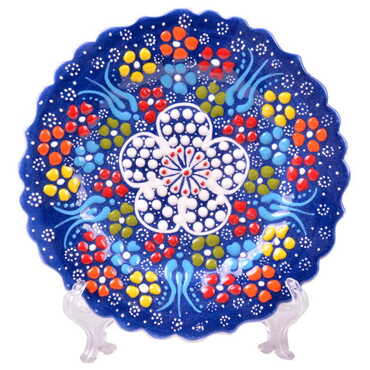 Myros - Çini İnci-Dantel Tabak 12 cm
