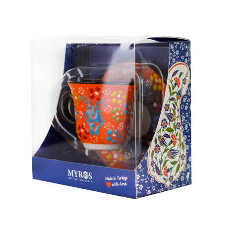 Çini Kabartma Tekli Kahve Fincanı - 8