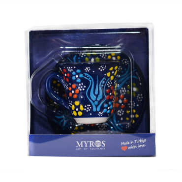 Çini Kabartma Tekli Kahve Fincanı - 4