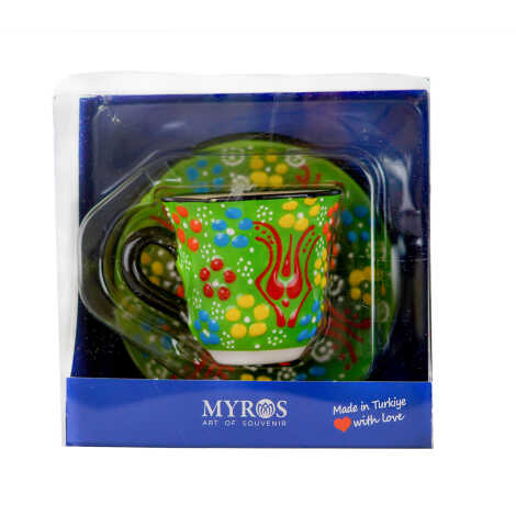 Çini Kabartma Tekli Kahve Fincanı - 5