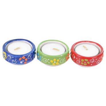 Turkish Ceramic Relief Tealight Holder Set of 3 pcs - Standart - 2