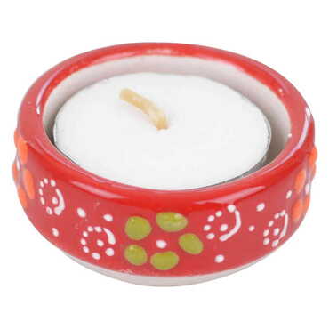 Turkish Ceramic Relief Tealight Holder Set of 3 pcs - Standart - 3
