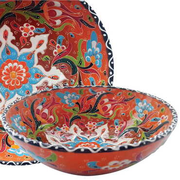 Myros - Çini Kazıma Kabartma Kase 20 cm