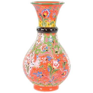 Turkish Ceramic Traditional Relief Vase 30 Cm