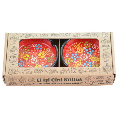 Toptan Çini Küllük Küçük İkili Set 7,5 cm