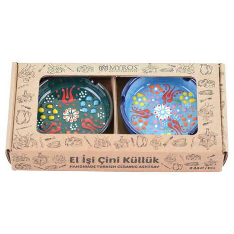 Toptan Çini Küllük Küçük İkili Set 7,5 cm