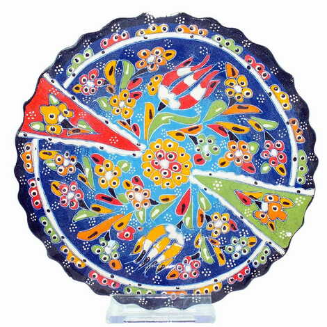 Turkish Ceramic Relief Plate 18 Cm - 6