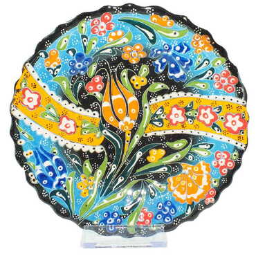 Myros - Çini Tabak Kazıma Kabartma 18 cm