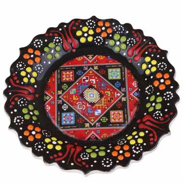 Çini Temalı Çini Myros Resim Tabak 12 cm - 2