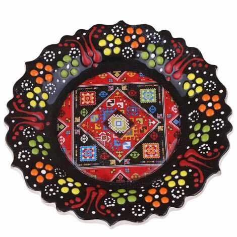 Çini Temalı Çini Myros Resim Tabak 12 cm - 2