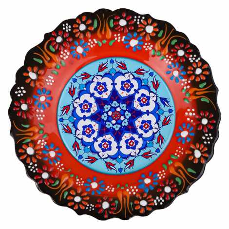 Çini Temalı Çini Myros Resim Tabak 18 cm - 1