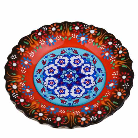 Çini Temalı Çini Myros Resim Tabak 18 cm - 8