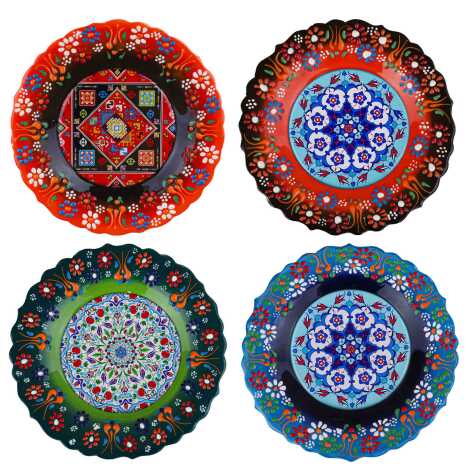 Çini Temalı Çini Myros Resim Tabak 18 cm - 2