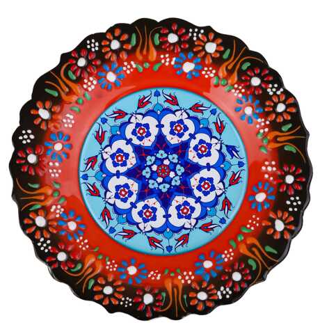 Çini Temalı Çini Myros Resim Tabak 18 cm - 3