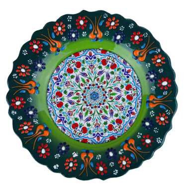 Çini Temalı Çini Myros Resim Tabak 18 cm - 4