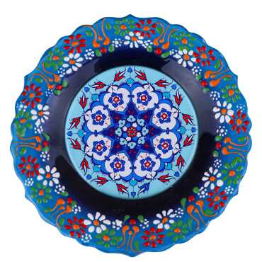 Çini Temalı Çini Myros Resim Tabak 18 cm - 5