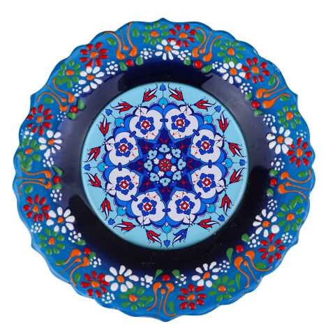 Çini Temalı Çini Myros Resim Tabak 18 cm - 5