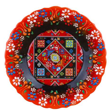 Çini Temalı Çini Myros Resim Tabak 18 cm - 6