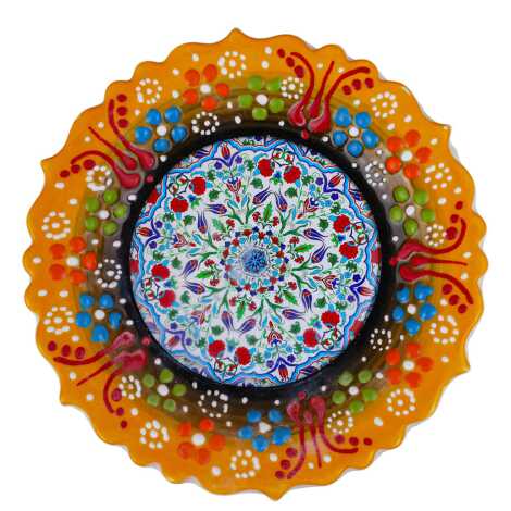 Çini Temalı Çini Myros Resim Tabak 18 cm - 7