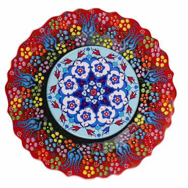 Çini Temalı Çini Myros Resim Tabak 25 cm - Myros