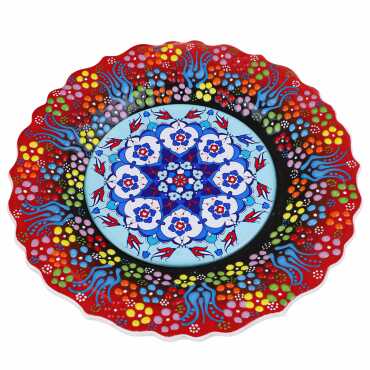 Çini Temalı Çini Myros Resim Tabak 25 cm - 8