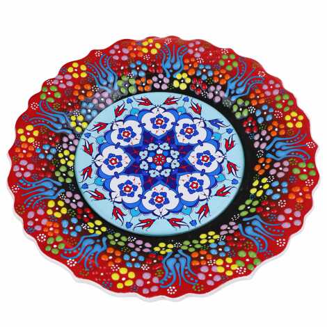 Çini Temalı Çini Myros Resim Tabak 25 cm - 8