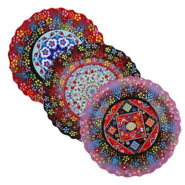 Çini Temalı Çini Myros Resim Tabak 25 cm - 2
