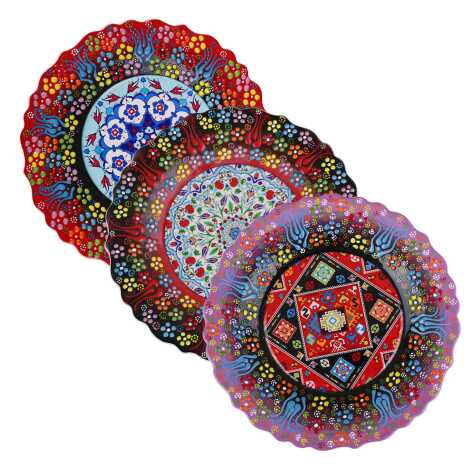 Çini Temalı Çini Myros Resim Tabak 25 cm - 2