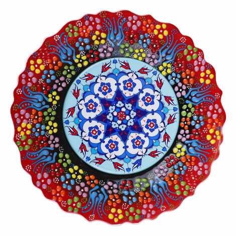 Çini Temalı Çini Myros Resim Tabak 25 cm - 4
