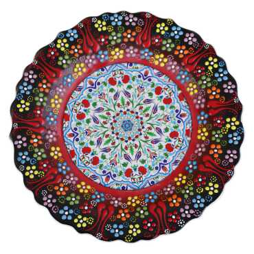 Çini Temalı Çini Myros Resim Tabak 25 cm - 5