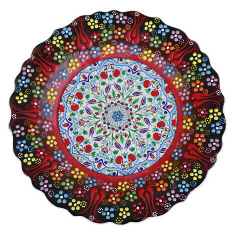 Çini Temalı Çini Myros Resim Tabak 25 cm - 5