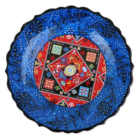 Çini Temalı Çini Myros Resim Tabak 25 cm - 6