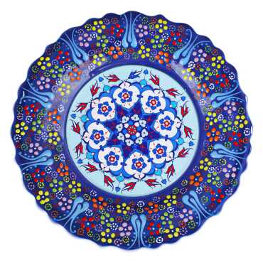 Çini Temalı Çini Myros Resim Tabak 25 cm - 7
