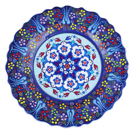 Çini Temalı Çini Myros Resim Tabak 25 cm - 7