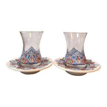 Tile Pattern Themed Dual Asena Tea Set - 8