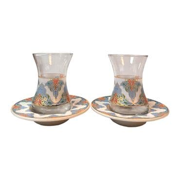 Tile Pattern Themed Dual Asena Tea Set - 9