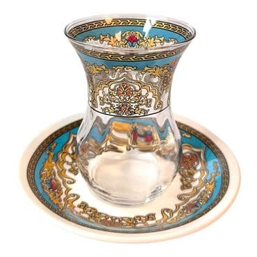 Tile Pattern Themed Dual Pearl Tea Set - 4