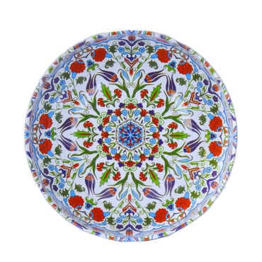 Iznik Themed Metal Bowl 115 mm - 2