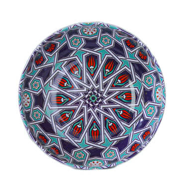 Iznik Themed Metal Bowl 115 mm - 3