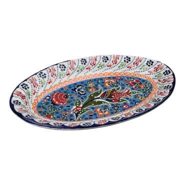 Iznik Themed Oval Serving Plate 30X18X4 Cm - Standart - 2